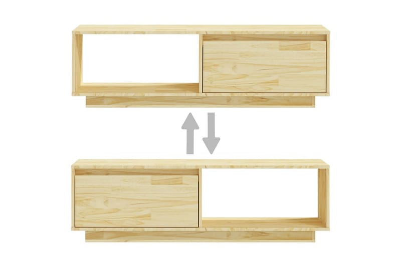 TV-bänk 110x30x33,5 cm massiv furu - Brun - Möbler - Tv möbel & mediamöbel - TV bänk & mediabänk