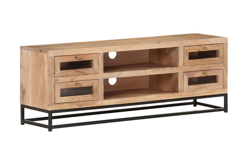 TV-bänk 110x30x40 cm massiv akacia - Brun - Möbler - Tv möbel & mediamöbel - TV bänk & mediabänk