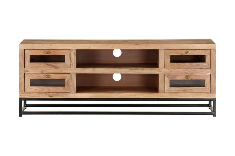 TV-bänk 110x30x40 cm massiv akacia - Brun - Möbler - Tv möbel & mediamöbel - TV bänk & mediabänk