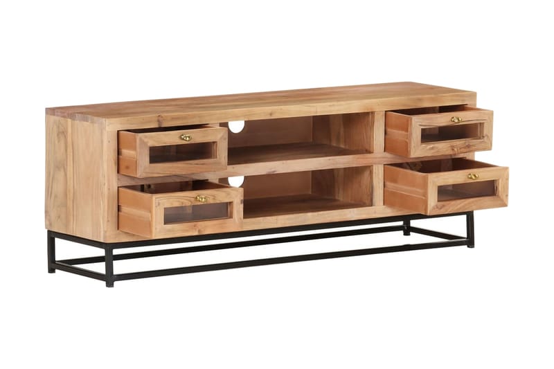 TV-bänk 110x30x40 cm massiv akacia - Brun - Möbler - Tv möbel & mediamöbel - TV bänk & mediabänk