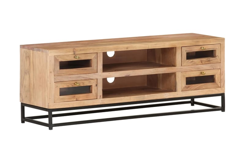 TV-bänk 110x30x40 cm massiv akacia - Brun - Möbler - Tv möbel & mediamöbel - TV bänk & mediabänk