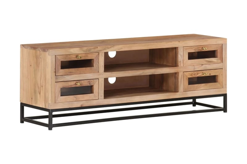 TV-bänk 110x30x40 cm massiv akacia - Brun - Möbler - Tv möbel & mediamöbel - TV bänk & mediabänk