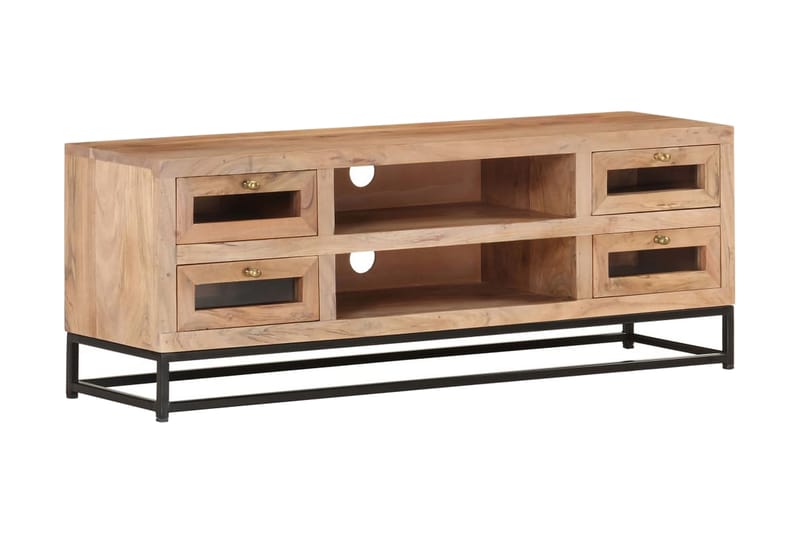 TV-bänk 110x30x40 cm massiv akacia - Brun - Möbler - Tv möbel & mediamöbel - TV bänk & mediabänk