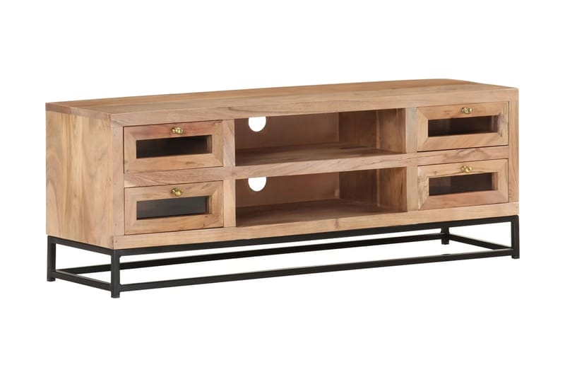 TV-bänk 110x30x40 cm massiv akacia - Brun - Möbler - Tv möbel & mediamöbel - TV bänk & mediabänk