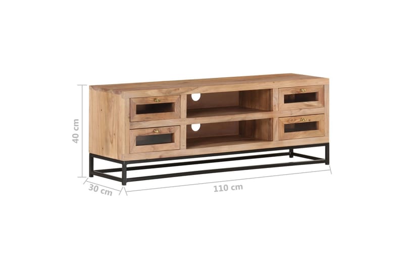 TV-bänk 110x30x40 cm massiv akacia - Brun - Möbler - Tv möbel & mediamöbel - TV bänk & mediabänk