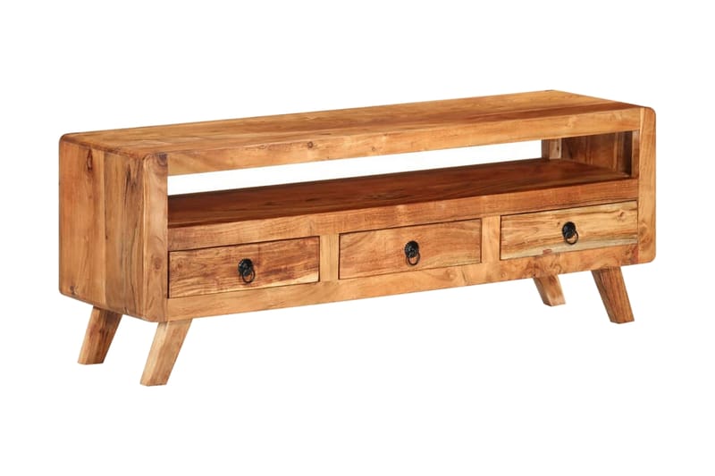 TV-bänk 110x30x40 cm massiv akacia - Brun - Möbler - Tv möbel & mediamöbel - TV bänk & mediabänk
