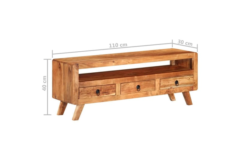 TV-bänk 110x30x40 cm massiv akacia - Brun - Möbler - Tv möbel & mediamöbel - TV bänk & mediabänk