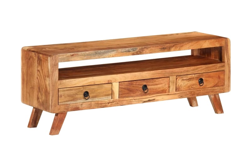 TV-bänk 110x30x40 cm massiv akacia - Brun - Möbler - Tv möbel & mediamöbel - TV bänk & mediabänk