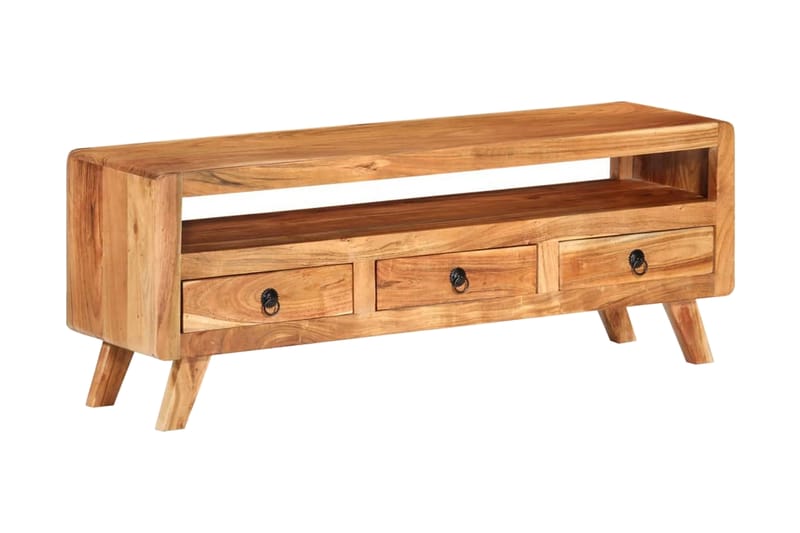 TV-bänk 110x30x40 cm massiv akacia - Brun - Möbler - Tv möbel & mediamöbel - TV bänk & mediabänk