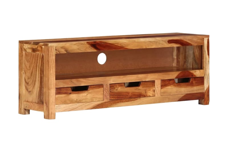 Tv-bänk 110x30x40 cm massiv akacia - Brun - Möbler - Tv möbel & mediamöbel - TV bänk & mediabänk