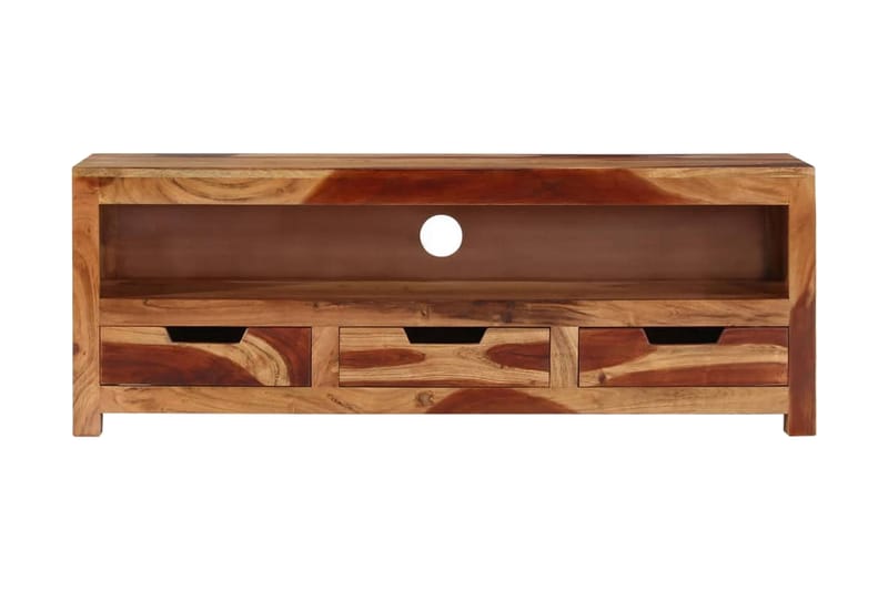 Tv-bänk 110x30x40 cm massiv akacia - Brun - Möbler - Tv möbel & mediamöbel - TV bänk & mediabänk
