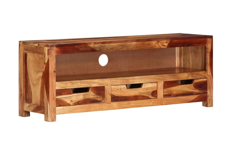Tv-bänk 110x30x40 cm massiv akacia - Brun - Möbler - Tv möbel & mediamöbel - TV bänk & mediabänk