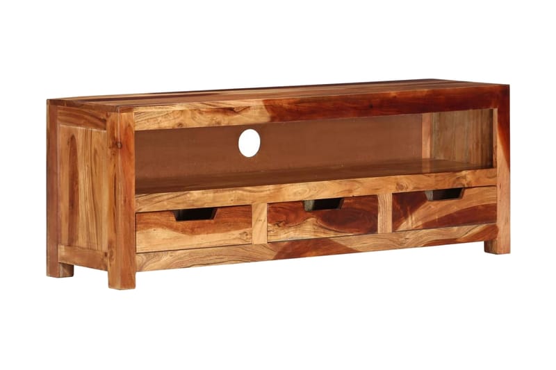 Tv-bänk 110x30x40 cm massiv akacia - Brun - Möbler - Tv möbel & mediamöbel - TV bänk & mediabänk