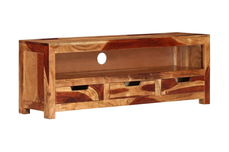 Tv-bänk 110x30x40 cm massiv akacia - Brun - Möbler - Tv möbel & mediamöbel - TV bänk & mediabänk