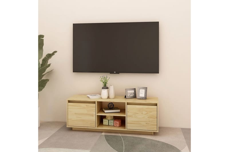 TV-bänk 110x30x40 cm massiv furu - Brun - Möbler - Tv möbel & mediamöbel - TV bänk & mediabänk