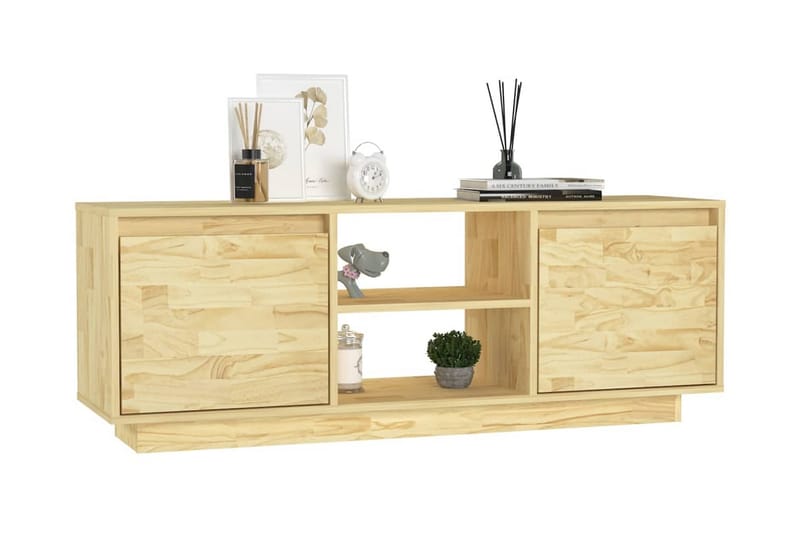 TV-bänk 110x30x40 cm massiv furu - Brun - Möbler - Tv möbel & mediamöbel - TV bänk & mediabänk