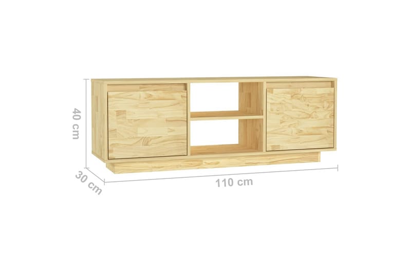TV-bänk 110x30x40 cm massiv furu - Brun - Möbler - Tv möbel & mediamöbel - TV bänk & mediabänk