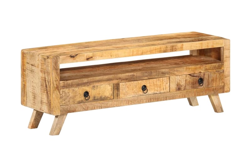 TV-bänk 110x30x40 cm massivt mangoträ - Brun - Möbler - Tv möbel & mediamöbel - TV bänk & mediabänk