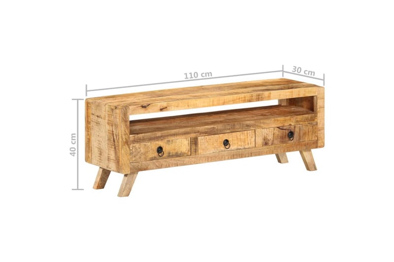 TV-bänk 110x30x40 cm massivt mangoträ - Brun - Möbler - Tv möbel & mediamöbel - TV bänk & mediabänk