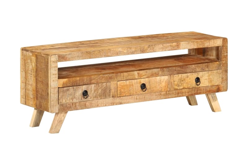 TV-bänk 110x30x40 cm massivt mangoträ - Brun - Möbler - Tv möbel & mediamöbel - TV bänk & mediabänk