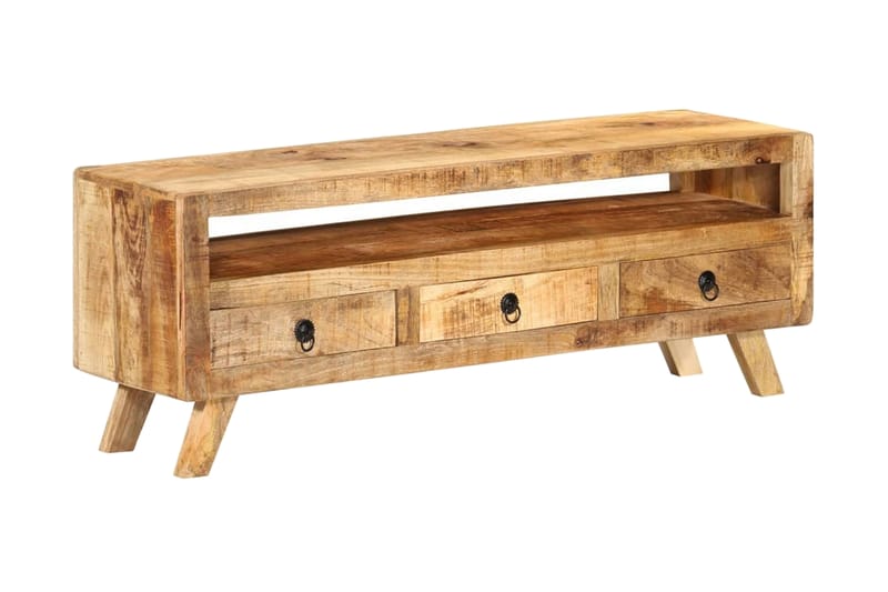 TV-bänk 110x30x40 cm massivt mangoträ - Brun - Möbler - Tv möbel & mediamöbel - TV bänk & mediabänk