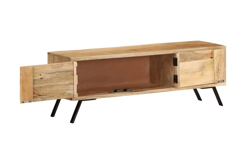 TV-bänk 110x30x40 cm massivt mangoträ - Grå - Möbler - Tv möbel & mediamöbel - TV bänk & mediabänk