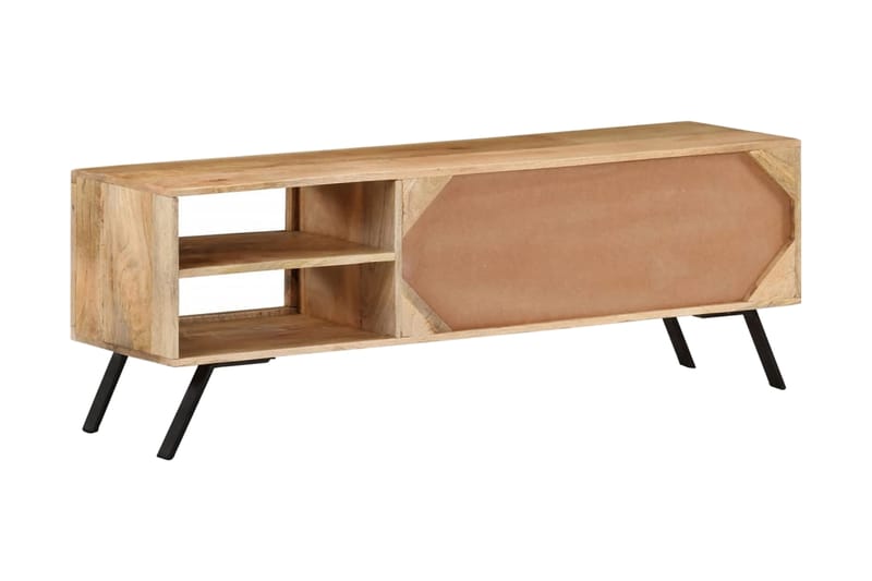 TV-bänk 110x30x40 cm massivt mangoträ - Grå - Möbler - Tv möbel & mediamöbel - TV bänk & mediabänk