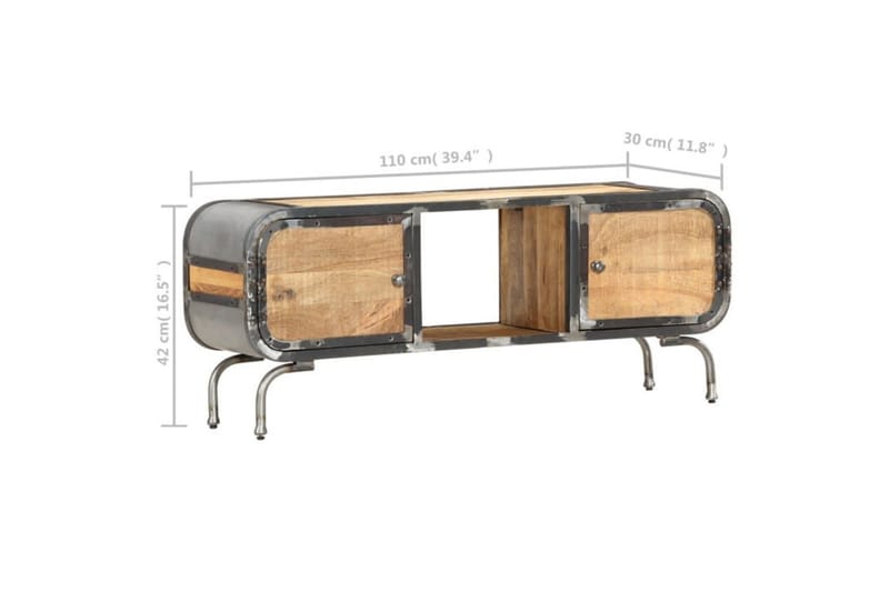 Tv-bänk 110x30x42 cm massivt mangoträ - Brun - Möbler - Tv möbel & mediamöbel - TV bänk & mediabänk