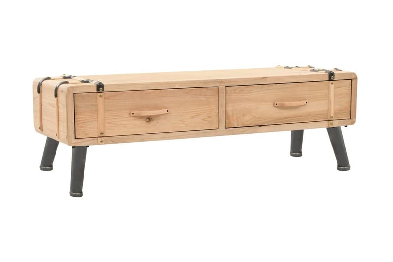 TV-bänk 110x33x35 cm massivt granträ - Brun - Möbler - Tv möbel & mediamöbel - TV bänk & mediabänk
