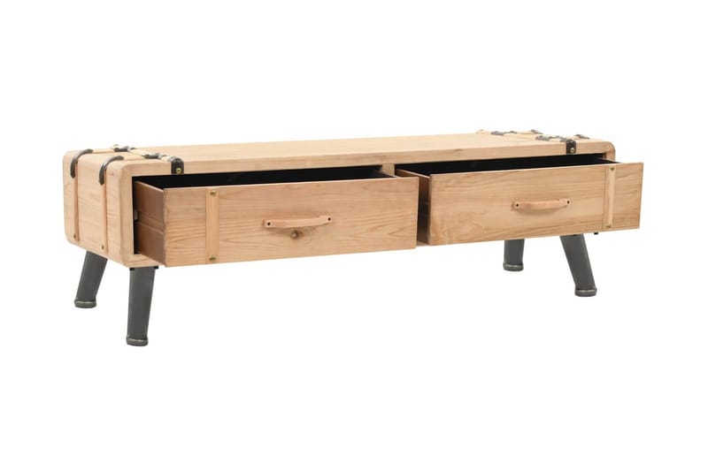 TV-bänk 110x33x35 cm massivt granträ - Brun - Möbler - Tv möbel & mediamöbel - TV bänk & mediabänk