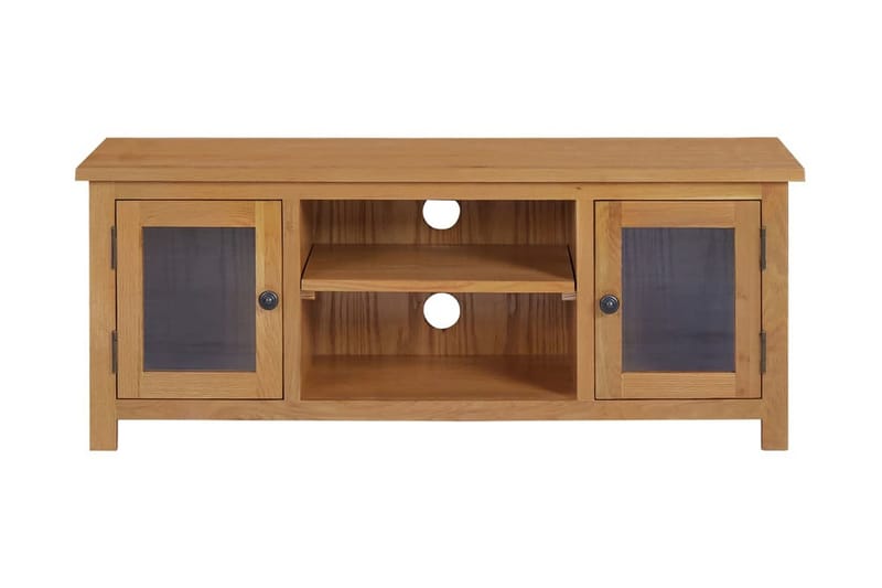 TV-bänk 110x35x44 cm massiv ek - Brun - Möbler - Tv möbel & mediamöbel - TV bänk & mediabänk