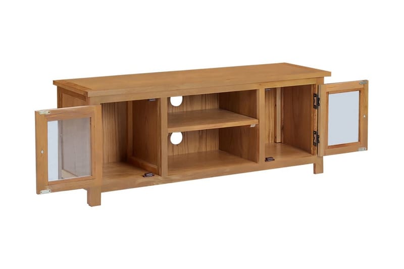 TV-bänk 110x35x44 cm massiv ek - Brun - Möbler - Tv möbel & mediamöbel - TV bänk & mediabänk