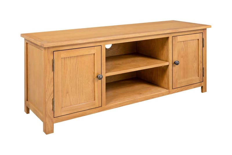 TV-bänk 110x35x44 cm massiv ek - Brun - Möbler - Tv möbel & mediamöbel - TV bänk & mediabänk