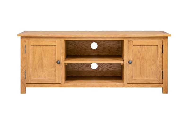 TV-bänk 110x35x44 cm massiv ek - Brun - Möbler - Tv möbel & mediamöbel - TV bänk & mediabänk