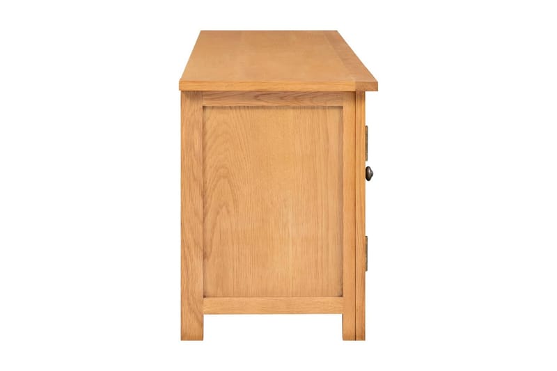 TV-bänk 110x35x44 cm massiv ek - Brun - Möbler - Tv möbel & mediamöbel - TV bänk & mediabänk