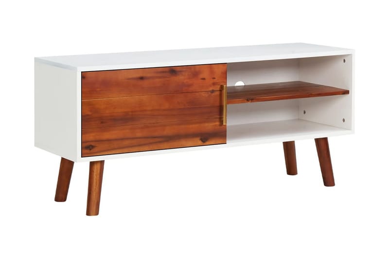 TV-bänk 110x35x50 cm massivt akaciaträ och MDF - Brun - Möbler - Tv möbel & mediamöbel - TV bänk & mediabänk