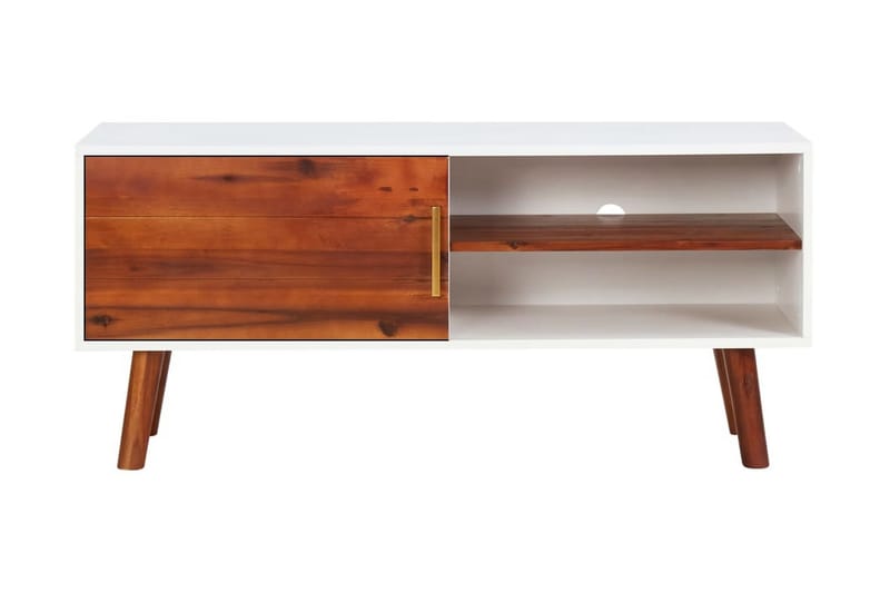 TV-bänk 110x35x50 cm massivt akaciaträ och MDF - Brun - Möbler - Tv möbel & mediamöbel - TV bänk & mediabänk