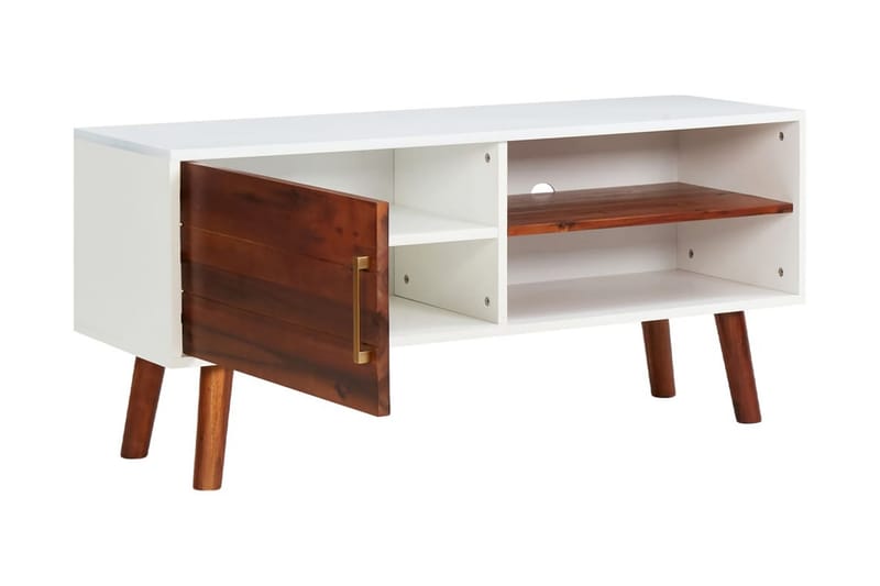 TV-bänk 110x35x50 cm massivt akaciaträ och MDF - Brun - Möbler - Tv möbel & mediamöbel - TV bänk & mediabänk