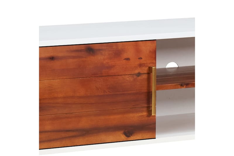 TV-bänk 110x35x50 cm massivt akaciaträ och MDF - Brun - Möbler - Tv möbel & mediamöbel - TV bänk & mediabänk