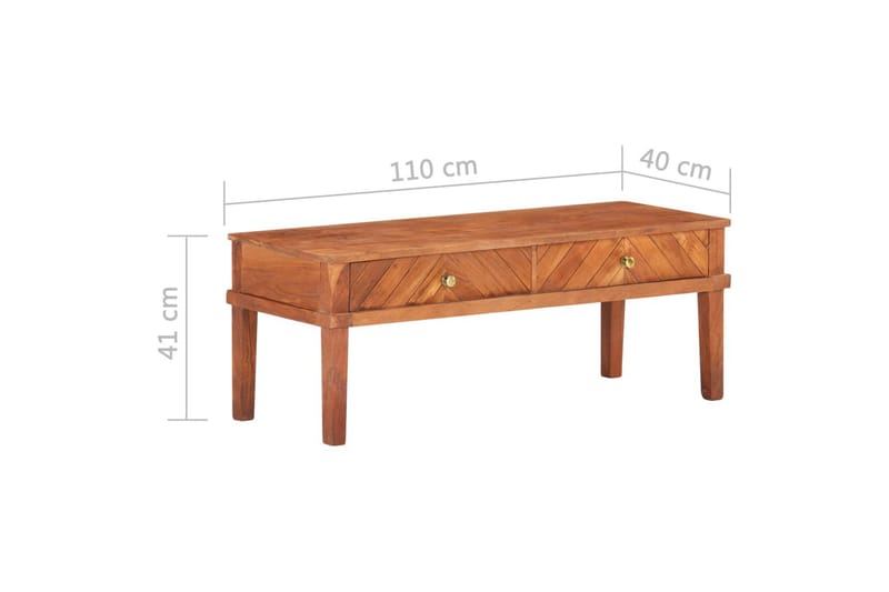 TV-bänk 110x40x41 cm massivt akaciaträ - Brun - Möbler - Tv möbel & mediamöbel - TV bänk & mediabänk