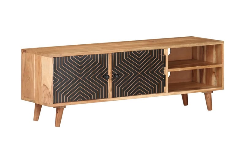 TV-bänk 115x30x39 cm massivt akaciaträ - Brun - Möbler - Tv möbel & mediamöbel - TV bänk & mediabänk