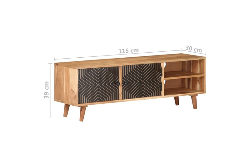TV-bänk 115x30x39 cm massivt akaciaträ - Brun - Möbler - Tv möbel & mediamöbel - TV bänk & mediabänk