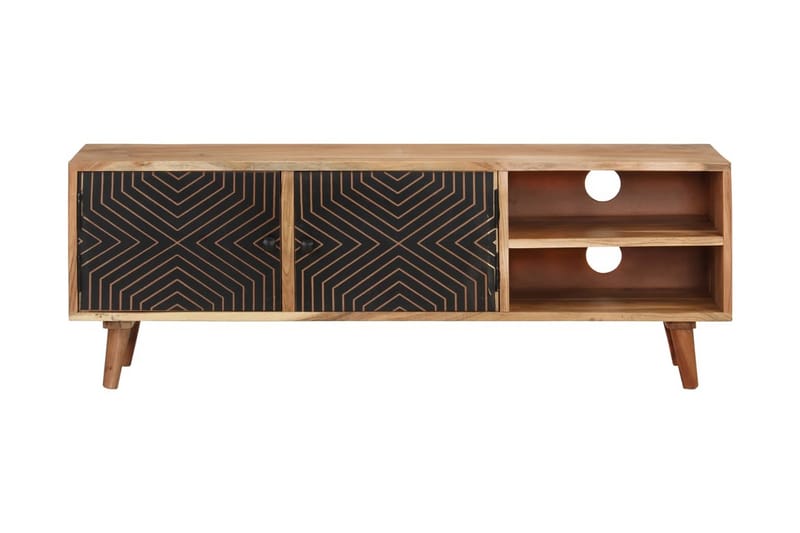 TV-bänk 115x30x39 cm massivt akaciaträ - Brun - Möbler - Tv möbel & mediamöbel - TV bänk & mediabänk