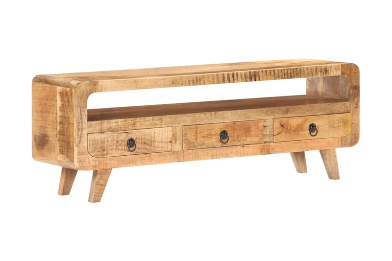 TV-bänk 117x30x41 cm massivt grovt mangoträ - Brun - Möbler - Tv möbel & mediamöbel - TV bänk & mediabänk