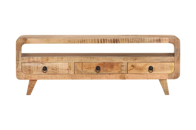 TV-bänk 117x30x41 cm massivt grovt mangoträ - Brun - Möbler - Tv möbel & mediamöbel - TV bänk & mediabänk