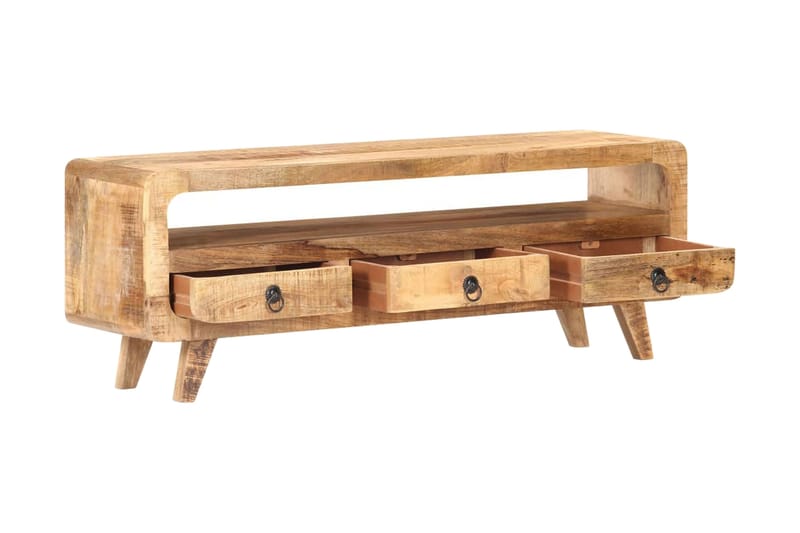 TV-bänk 117x30x41 cm massivt grovt mangoträ - Brun - Möbler - Tv möbel & mediamöbel - TV bänk & mediabänk