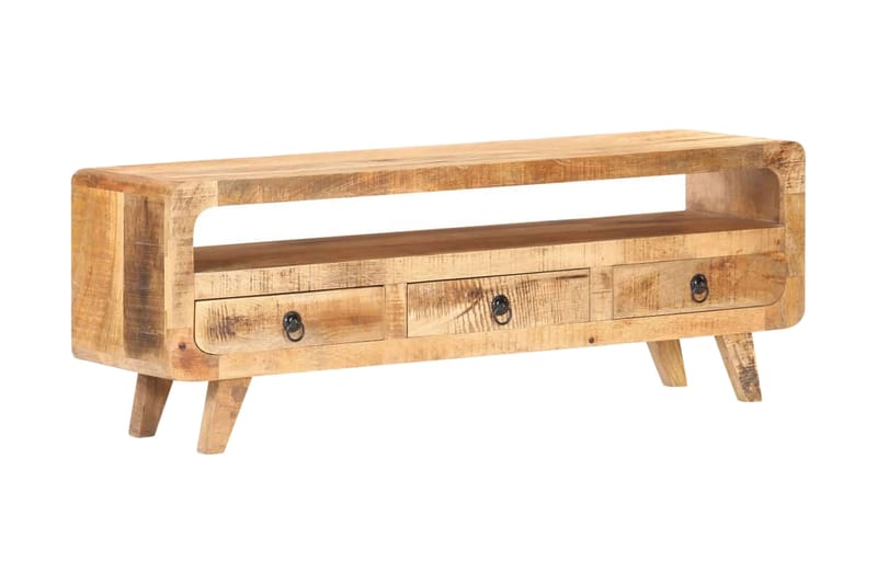 TV-bänk 117x30x41 cm massivt grovt mangoträ - Brun - Möbler - Tv möbel & mediamöbel - TV bänk & mediabänk