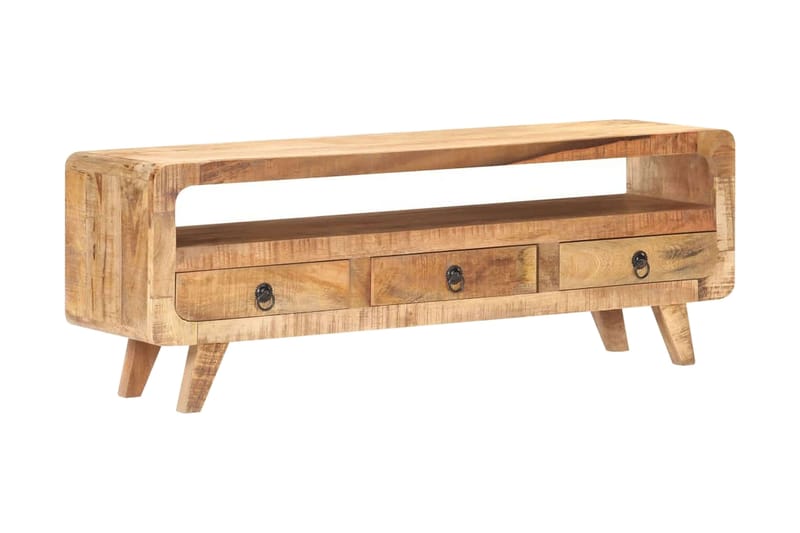 TV-bänk 117x30x41 cm massivt grovt mangoträ - Brun - Möbler - Tv möbel & mediamöbel - TV bänk & mediabänk