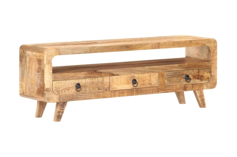 TV-bänk 117x30x41 cm massivt grovt mangoträ - Brun - Möbler - Tv möbel & mediamöbel - TV bänk & mediabänk
