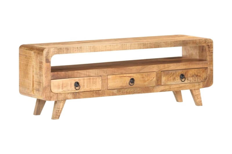 TV-bänk 117x30x41 cm massivt grovt mangoträ - Brun - Möbler - Tv möbel & mediamöbel - TV bänk & mediabänk